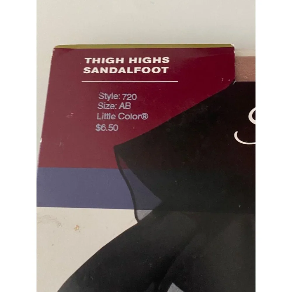 Hanes Silk Reflections Silky Sheer‎ Thigh Highs Sandalfoot Size AB Little Color